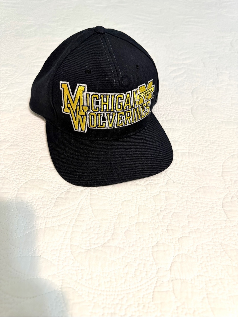 Rare Vtg Starter 90s Michigan Wolverines The Right Hat Snapback 100% Wool Hat